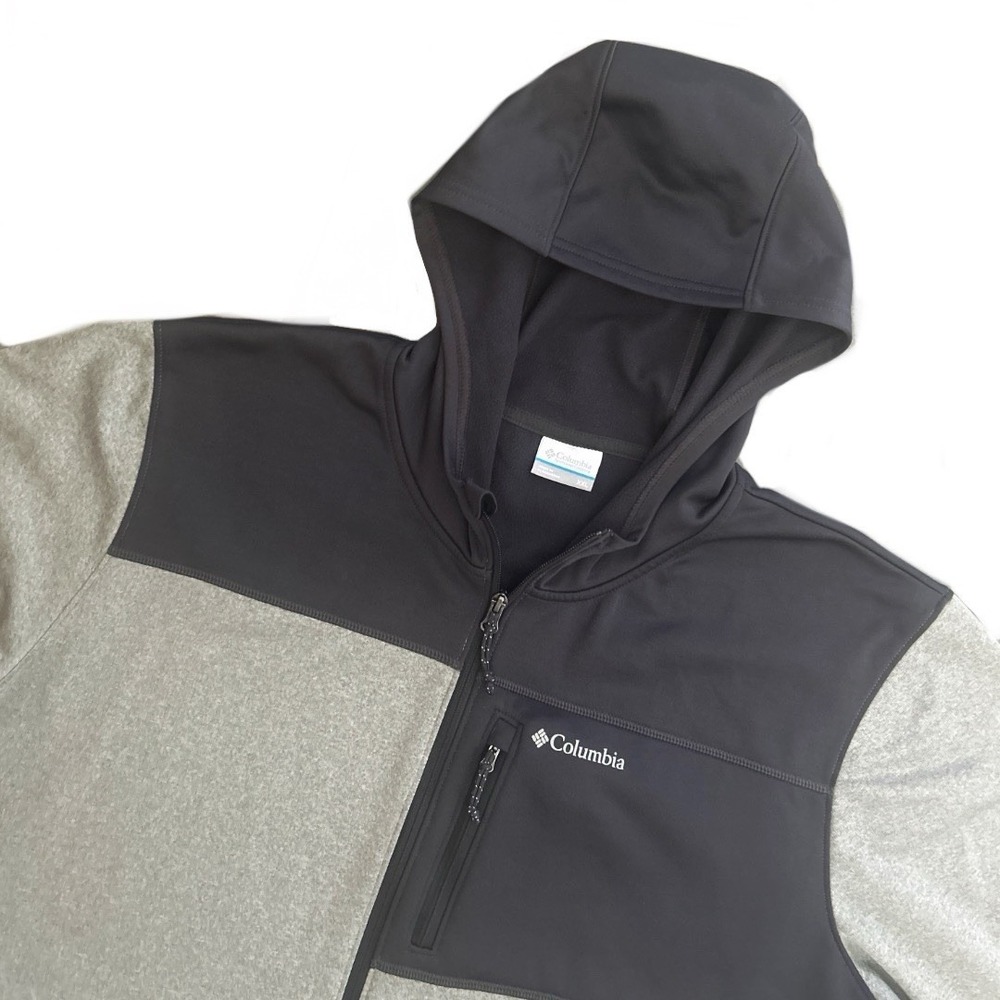 Columbia Men's Harlem Park Hybrid Full Zip Hoodie Dark Gray Size XXL Zip Pockets